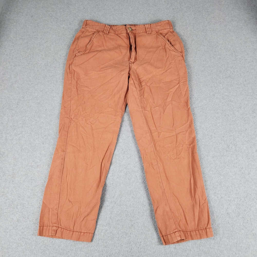 JAG Chino Tailored Cropped Pants Womens 4/26 Orange Terracotta Straight Leg